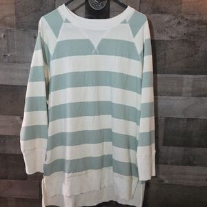 Maurices Mint Green and White Striped Light Sweatshirt Sz 0x
